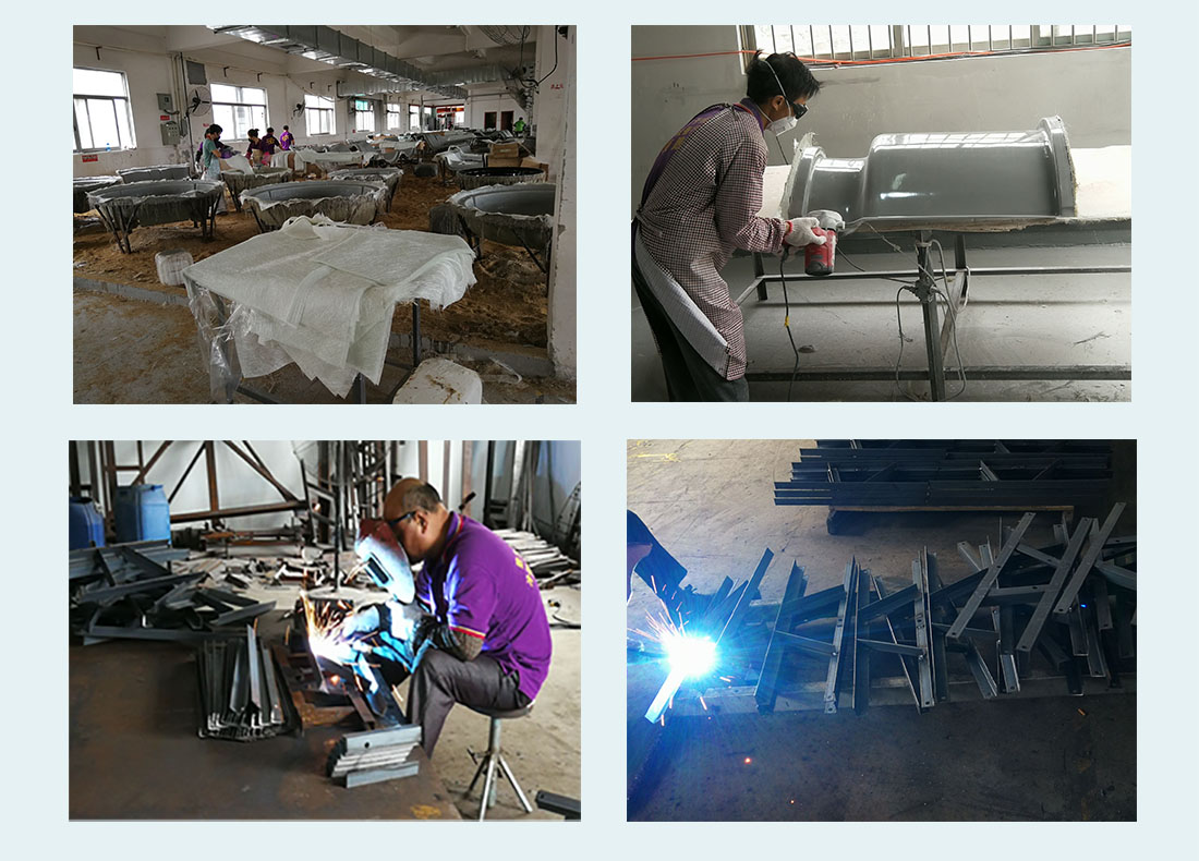 冷却塔部件加工中